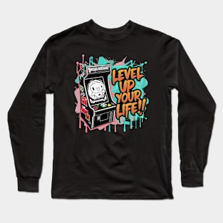 "Retro Game Boost: Level Up Your Life!" Long Sleeve T-Shirt